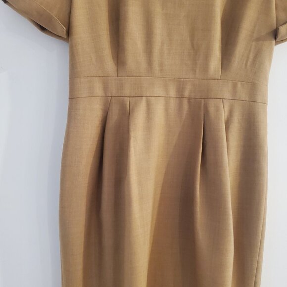J CREW 100% Wool Neutral Short Sleeve Pencil Dress Super 120s Dress NEW - Picture 3 of 12